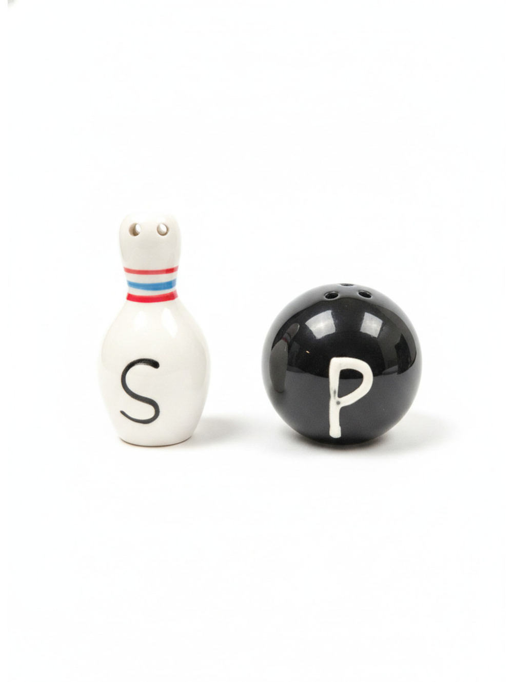 Mud Pie Bowling Pin and Ball Salt and Pepper Shakers